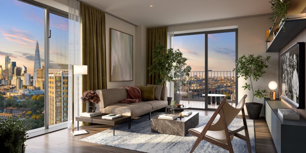 A typical Park & Sayer living room with The Shard beyond-min