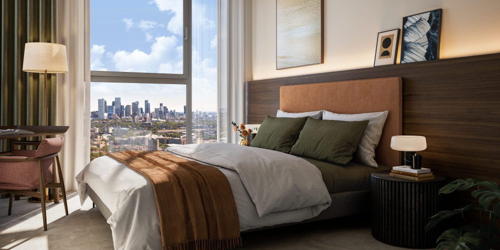 A typical bedroom at Park & Sayer with its remarkable view to wake up to (1)-min
