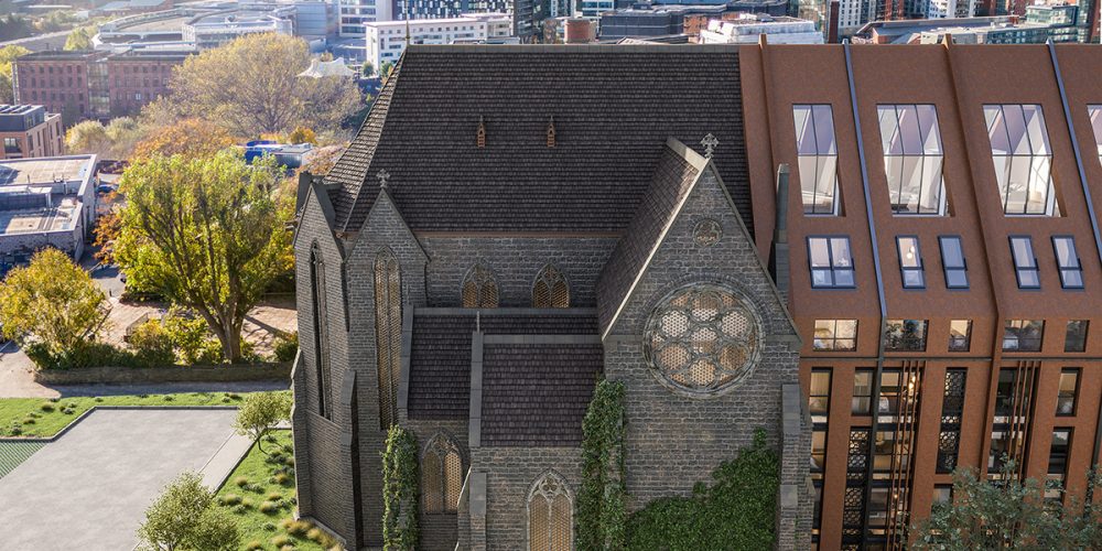 st joseph's CHURCH AERIAL EXTERIOR VIEW 1 4K